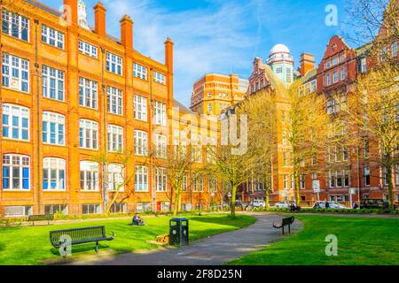 Blick auf die sackville Gärten neben dem shena Slmon Campus in Manchester, England Stockfoto