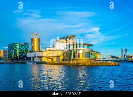 Blick auf das Lowry Theater in Manchester, England Stockfoto