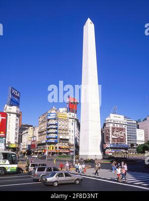 Obelisk In Avenue 9 De Julio, El Centro, Buenos Aires, Argentinien Stockfoto