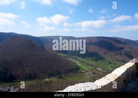 Ruine der Burg Hohenurach in Bad Urach, Deutschland Stockfoto