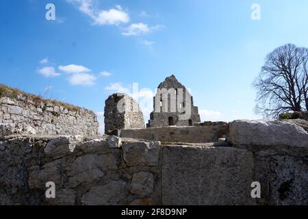 Ruine der Burg Hohenurach in Bad Urach, Schwäbische Alb Stockfoto