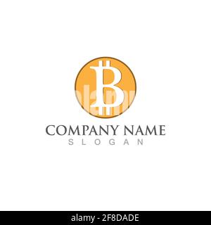 BTC-Münzlogo und Symbolvektorbild Stock Vektor