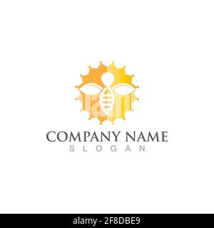 Wabenbiene Logo und Symbol Vektorbild Stock Vektor