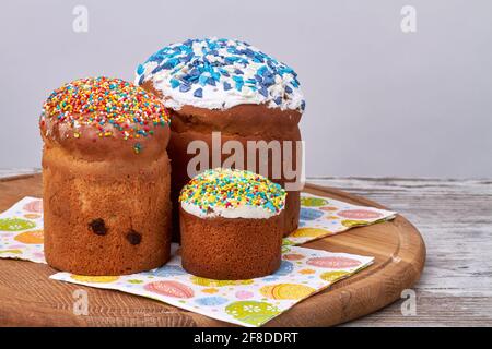 Stillleben drei osterkuchen. Stockfoto