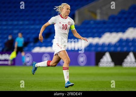 Cardiff, Großbritannien. April 2021. Pernille Harder von Dänemark in Aktion Wales gegen Denmark International Women's Friendly am 13. April 2021 im Cardiff City Stadium. Quelle: Lewis Mitchell/Alamy Live News Stockfoto