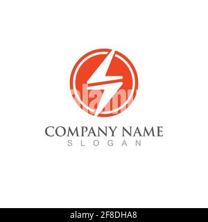 Thunderbolt-Logo und Symbolvektor Stock Vektor