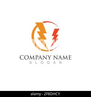 Thunderbolt-Logo und Symbolvektor Stock Vektor