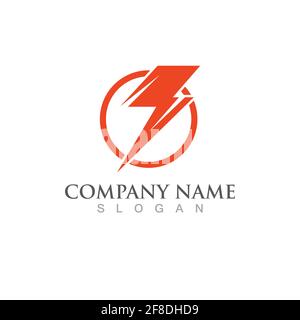 Thunderbolt-Logo und Symbolvektor Stock Vektor