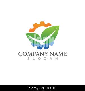 Getriebe Blatt Ökologie Natur Logo Element Vektor Stock Vektor