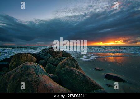 Am Strand von Blåvand in Dänemark Stockfoto