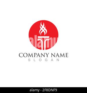 Fackel-Logo und Symbol-Vektor-Design Stock Vektor