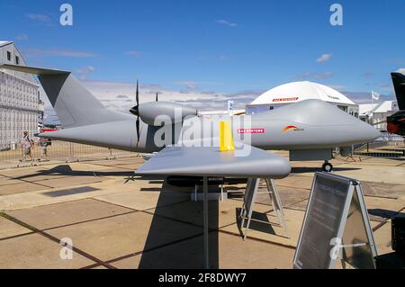 BAE Systems Mantis Unmanned Autonomous System Advanced Concept Technology Demonstrator auf der Farnborough International Airshow 2008. Drohne UAV Stockfoto