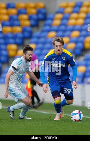 London, Großbritannien. April 2021. Joe Pigott von AFC Wimbledon während des Spiels der EFL Sky Bet League 1 zwischen AFC Wimbledon und Ipswich Town in Plough Lane, London, England, am 13. April 2021. Foto von Carlton Myrie. Nur zur redaktionellen Verwendung, Lizenz für kommerzielle Nutzung erforderlich. Keine Verwendung bei Wetten, Spielen oder Veröffentlichungen einzelner Clubs/Vereine/Spieler. Kredit: UK Sports Pics Ltd/Alamy Live Nachrichten Stockfoto