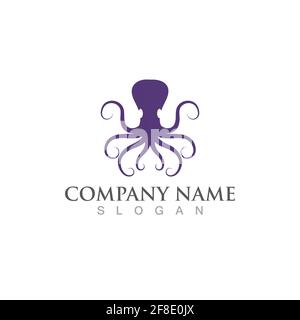 octopus Tier Logo und Symbol Symbol Vektor Stock Vektor