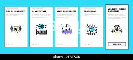 White Noise Hearing Onboarding Icons Set Vector Stock Vektor
