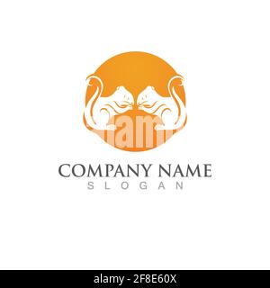 Eichhörnchen-Logo und Symbolvektor Stock Vektor