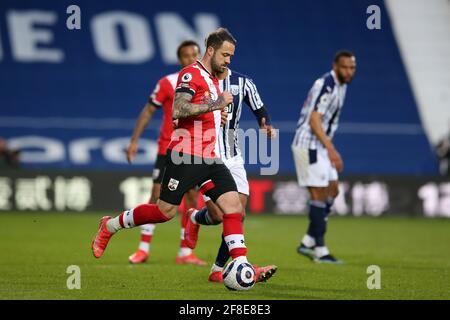 West Bromwich, Großbritannien. April 2021. Danny ings of Southampton in Aktion.Premier League, West Bromwich Albion gegen Southampton im Hawthorns in West Bromwich, Midlands am Montag, den 12. April 2021. Dieses Bild darf nur für redaktionelle Zwecke verwendet werden. Nur zur redaktionellen Verwendung, Lizenz für kommerzielle Nutzung erforderlich. Keine Verwendung in Wetten, Spiele oder einem einzigen Club / Liga / Spieler Publikationen. PIC von Andrew Orchard / Andrew Orchard Sport Fotografie / Alamy Live News Kredit: Andrew Orchard Sport Fotografie / Alamy Live News Stockfoto