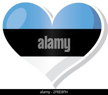 Flagge Estlands in Herzform - Vektorgrafik Stock Vektor