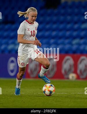 Cardiff, Großbritannien. April 2021. Pernille Harder in Aktion gesehen während der Womens Freundschaftsspiel zwischen Wales und Dänemark im Cardiff City Stadium.Final Score; Wales 1:1 Dänemark) Credit: SOPA Images Limited/Alamy Live News Stockfoto