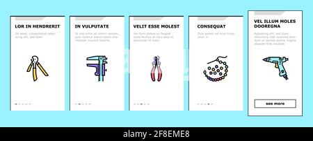 Handgefertigter Schmuck Onboarding Icons Set Vektor Stock Vektor