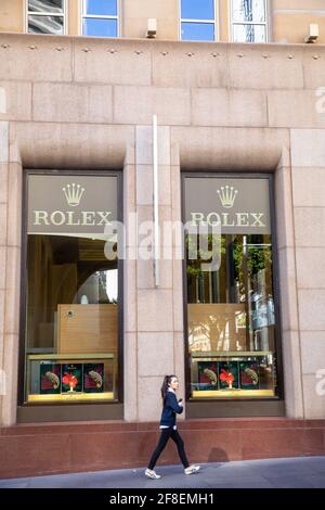 Rolex Uhrengeschäft in Martin Place, Sydney, Australien Stockfoto