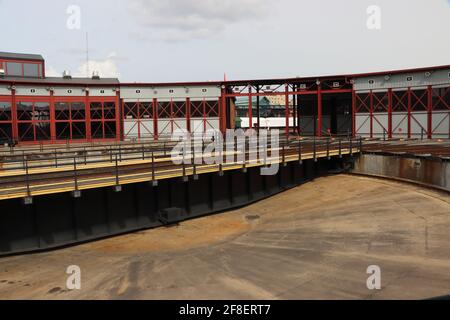 Dampflokomotive Turnstile bei Steamtown Scranton PA USA Stockfoto