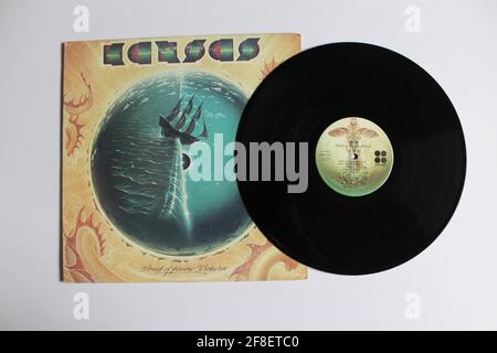 Progressive Pop und progressive Rock Band, Kansas Musikalbum auf Vinyl LP Disc. Titel: Point of Know Return Album Cover Stockfoto