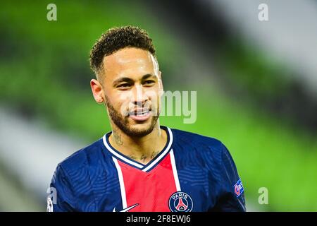 Paris, Frankreich. April 2021. Neymar von Paris Saint-Germain während der UEFA Champions League, Viertelfinale, 2. Etappe Fußballspiel zwischen Paris Saint-Germain und Bayern München am 13. April 2021 im Stadion Parc des Princes in Paris, Frankreich - Foto Jean-Baptiste Autissier/Panoramic/DPPI/LiveMedia Kredit: Unabhängige Fotoagentur/Alamy Live News Stockfoto