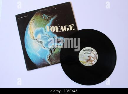 Voyage ist das selbstbetitelte Debütalbum der französischen Disco-Gruppe Voyage aus dem Jahr 1977 Stockfoto