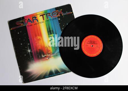 Star Trek: The Motion Picture ist ein amerikanischer Science-Fiction-Film von Robert Wise, der auf der Fernsehserie basiert. Soundtrack Musikalbum Vinyl Stockfoto