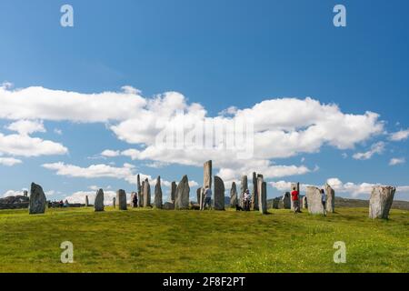 Calanais oder Callanish Steinkreis auf der Isle of Lewis Stockfoto