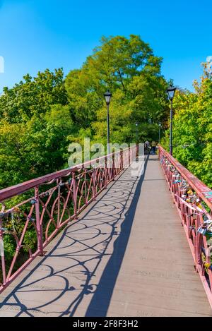 Liebesbrücke in Kiew, Ukraine Stockfoto