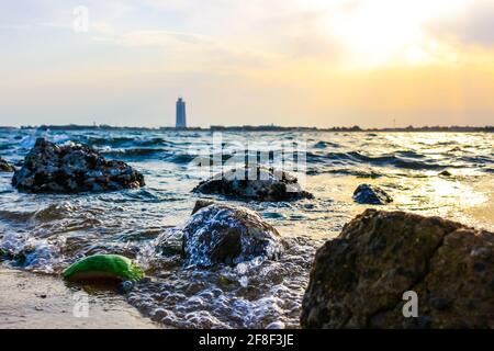 Sonnenuntergang in jeddah corniche Stockfoto