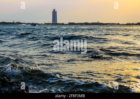 Sonnenuntergang in jeddah corniche Stockfoto