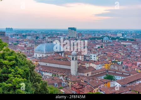 Blick auf das Zentrum von Brescia mit Palazzo della Loggia, Italien Stockfoto