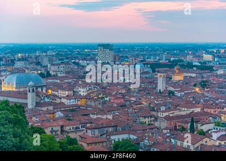 Blick auf das Zentrum von Brescia mit Palazzo della Loggia, Italien Stockfoto