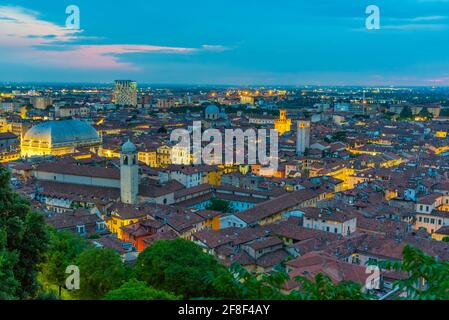 Blick auf das Zentrum von Brescia mit Palazzo della Loggia, Italien Stockfoto