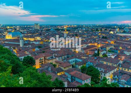 Blick auf das Zentrum von Brescia mit Palazzo della Loggia, Italien Stockfoto