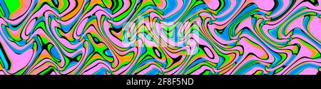 Heller, mehrfarbiger abstrakter Hintergrund. Mehrfarbiges Wellenmuster. Abstrakte psychedelisch Illustration Stockfoto