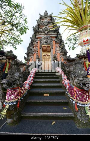 Der Tempel in Ubud, Bali, Indonesien. Stockfoto