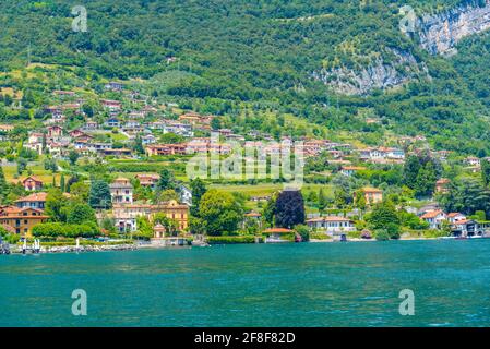 Tremezzo Stadt und Comer See in Italien Stockfoto