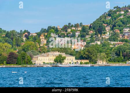 Villa Olmo liegt am Ufer des Lago di Como in Italien Stockfoto