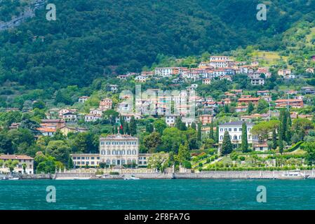 Tremezzo Stadt und Comer See in Italien Stockfoto