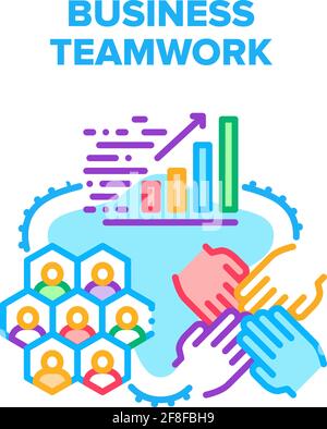 Business Teamwork In Office Vector Concept Color Stock Vektor