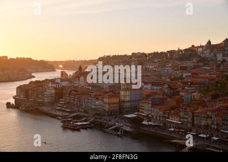 Luftaufnahme des Gartens von Morro Vila in Portugal Bei schönem Sonnenuntergang Stockfoto