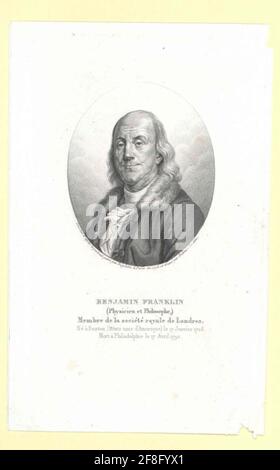 Franklin, Benjamin Radierer: Tardieu, Ambroiseicner: TARDIEU, Ambrosefakther Reststehungsort: Paris Stockfoto