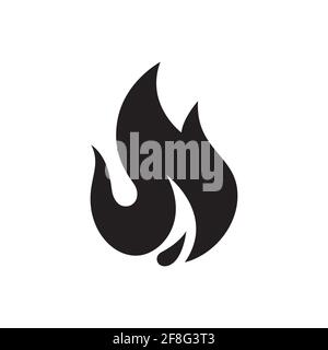 Die schwarze Flammenschnur ist auf weißem Hintergrund isoliert. Eine schwarze Vektorform, EPS 10. Stock Vektor