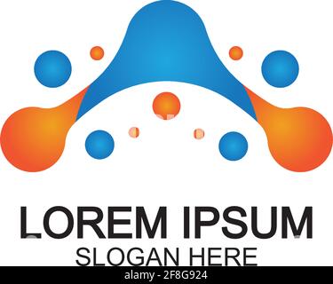 Molekül Symbol logo template Vector Illustration Design Stock Vektor