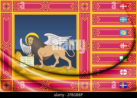 3D-Markierung des Veneto, Italien. 3D-Darstellung. Stockfoto