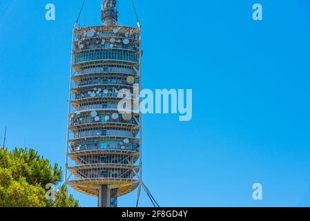 Torre de Collserola Telekommunikationsturm in Barcelona, Spanien Stockfoto